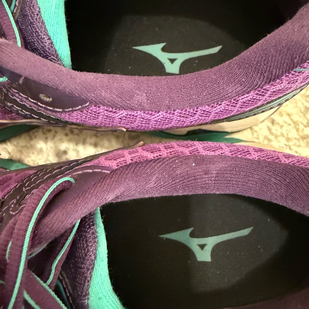 Mizuno Women's Purple and Teal Athletic Shoes - Picture 2 of 3